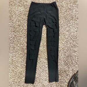 90 Degree by Reflex. Black mesh slit legs full length leggings. Size XS